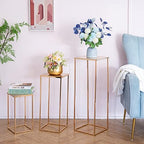 Gold Metal Cube Vase Stand for Wedding Centerpieces, 31.5in Tall, 10 Pcs - Image 4
