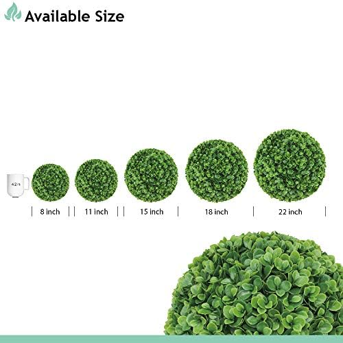 SunnyRoyal Topiary Ball Artificial Outdoor Boxwood Balls Topiary Lifelike Plants, Round Topiary for Indoor/Outdoor Decore, Lechguguilla 15 Inch, 6 Pieces - Image 3