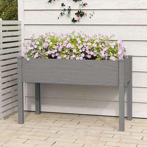 Raised Garden Bed with Legs (48x24x30''), Solid Wood Elevated Planter Box for Outdoor - Image 2