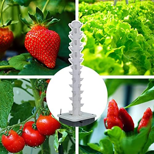 Vertical Hydroponic Grow Tower Aeroponic Tower for Herbs, Fruits and Vegetables 15 Layer 45 Plants Sites with Movable Water Tank Hydrating Pump, Timer, Adapter (45 Pots) - Image 4