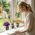 30 Pack 2.5" Small Self Watering Pots for Indoor Plants with 30 Plant Label Mini Clear Plastic Planters with Water Level and Drainage Holes for Propagation, Succulents, and African Violet - Image 7