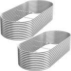 Raised Garden Bed Outdoor 2 Pack, Tall Galvanized Steel Raised Beds for Gardening, Above Ground Garden Bed Corrugated Metal for Vegetables and Flowers-8x4FTx15inch by Unknown