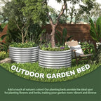5 Pack 3x3FT Round Corrugated Galvanized Steel Raised Garden Bed Outdoor, Metal Above Ground Garden Bed for Vegetables and Flowers, Raised Beds for Gardening-3x3FTx10Inch - Image 6