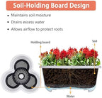 VECELO 5 Tier Vertical Garden Planter, Self Watering Stackable Planters with Wheels for Strawberries, Herbs, Flowers, Vegetables, White - Image 4