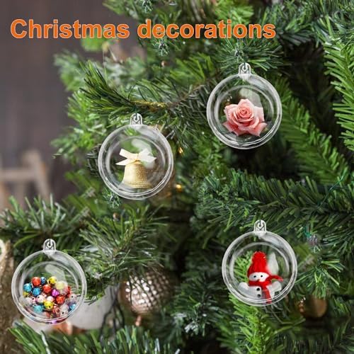 80 Pcs 2.76 Inch Clear Acrylic Fillable Balls, Christmas DIY Fillable Ornaments Balls, Acrylic Ornaments Ball for Christmas, Holidays, Weddings, Parties, and Home Decor - Image 5