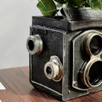 Camera Decorative Planter Plant Gift - Desk Decor Succulent Pot for Indoor Plants Vintage Camera Home Shelf Office Decor Small Flower Pot with Drainage - Image 3
