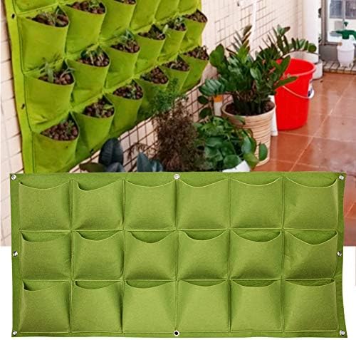 Tnfeeon Vertical Wall Garden Planter, Felt Hanging Plant Pocket with 18 Pockets, Breathable Auto Drainage, Lightweight Reusable Grow Bag for Indoor Outdoor Balcony Flower Vegetable - Image 7