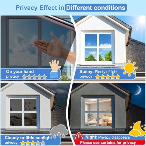 Window Privacy Film One Way Window Tint for Home & Office, 47.2" * 157.4 " - Image 7