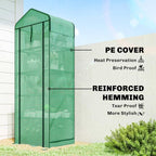 Outsunny 5 Tier Mini Greenhouse w/ Screen Roof 27.6" x 19.7" x 75.6" Green - Image 4