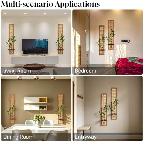 2PC Vertical Bamboo Weaving Wall Art, Neutral, 47In x 8In - Image 5
