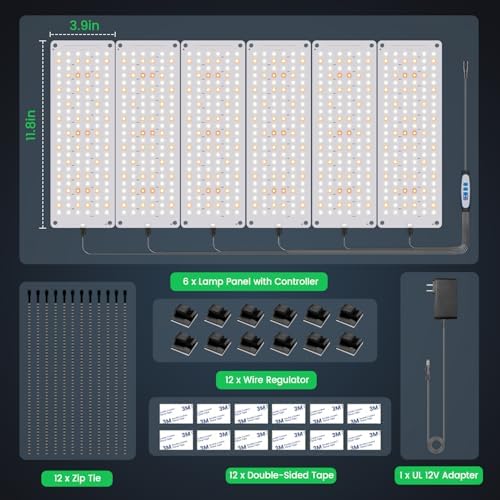 Garpsen Plant Light, 882 LEDs Full Spectrum 6000K Grow Light Panel, 6Panels - Image 6