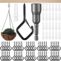 LEIFIDE 150 Pcs Heavy Duty Ceiling Hooks for Hanging Plants, Screw in Hooks with Safety Buckle for Outdoor String Light, Metal Plant Hook for Bird Feeder, Wind Chimes, Patio Garden Decor by LEIFIDE