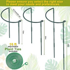 HiGift 4 Pack Height Adjustable Metal Plant Support (36" H or 24" H or 12" H), Heavy Duty Peony Cages and Supports, Half Round Tall Plant Support Ring for Outdoor Indoor Plant Hydrangea Flower - Image 2