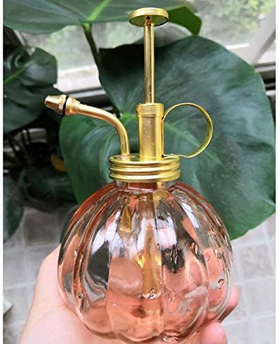 Vintage Style Glass Pumpkin Bottle Sprayer Watering Can Plant Mister with Brass Sprayer Head (Blue) - Image 5