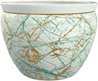 Red Lantern 14" Abstract Green & Gold Fishbowl Planter or Cachepot for Indoor/Outdoor Use in Garden Entryway Living Room Boho Eclectic Modern Contemporary Classic Traditional Style Decor - Image 6