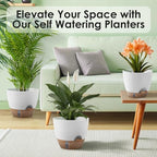 QRRICA 9/10/12 Inch Self Watering Pots for Indoor & Outdoor Plants - Image 5
