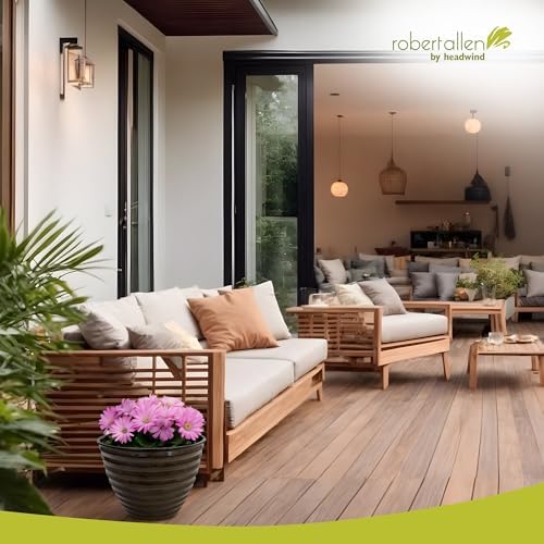 Headwind Avondale Collection Ironstone Decorative Planter - 10 Inch Pebblewood Grey Finish, Lightweight, Durable, Rust-Resistant, Weatherproof, Indoor & Outdoor Use by Robert Allen - Image 5