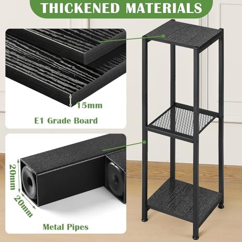 Dipion 3 Tier Pedestal Stand,40 Inch Extra Tall Plant Stand Indoor,Black - Image 2
