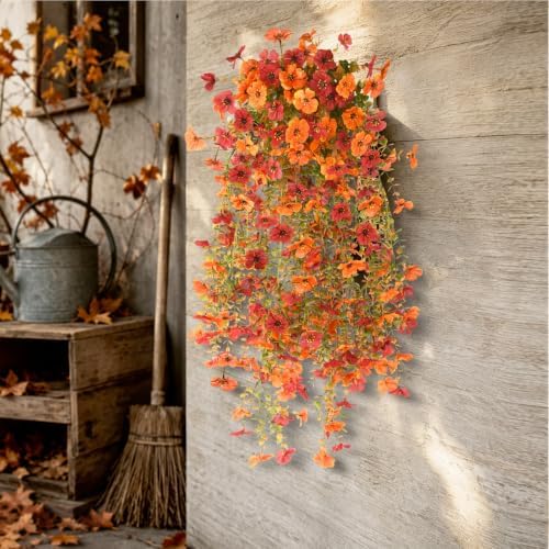 Homsunny Artificial Mums for Outdoors Hanging Flowers for Home Fall Decor - Image 5