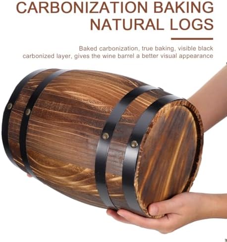 Yardwe Wine Barrel Decor 10.62X8.26X8.26In Oak Wooden Barrel Ornament Retro Photo Prop Bar Landscaping Decor for Home Party - Image 7