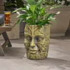 Garden Urn Planter, 14 Inch, Antique Green by Noeko