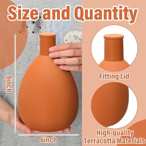 68 oz Large Olla Terracotta Self Watering Pot,Teardrop - Image 2
