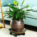 12 Packs Plant Caddy with Wheels 11.8" Plastic Rolling Plant Dolly Coasters Heavy-Duty Wheeled Planter Mover Rollers Indoor Outdoor Wheeled Flower Pot Base Suacers with Casters, Brown - Image 7
