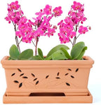 12 Inch Terra Clay Orchid Pots with Drainage Holes Saucers Large Clay Planters for Repotting Plant Pots for Terra Cotta Pot for Plants Indoor and Outdoor Promotes Air Circulation by Unknown