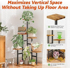 6 Tier Corner Plant Stand Indoor Wood Metal Plant Shelf Outdoor - Image 4
