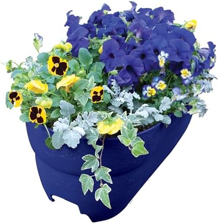 Emsco Group Bloomers Railing Planter with Drainage Holes- 24” W- Cobalt Blue by EmscoGroup