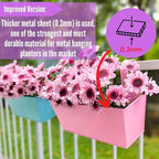 LaLaGreen Colorful Planter Box (16 in, 6 Pack) Balcony Metal Railing Pots - Image 5