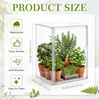 Marsui 4 Pack Mini Greenhouse for Indoor Plants, Clear Acrylic Tabletop Greenhouse with Magnetic Door, Stackable Plant Grow Tent for Seed Starting, Herbs, Succulents, 14.2 x 10.6 x 8.7 in - Image 2