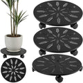12 Inch Metal Plant Caddy with Wheels Set of Three Heavy-Duty Rolling Plant Stand Lockable Wheels Plant Dolly for Indoor Outdoor Planters Flower Pot Mover Rollers Plant Coasters Trolley by Unknown