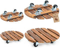 Bamworld Plant Caddy 12 Inch with Locking Wheels 4 Pack by Bamworld