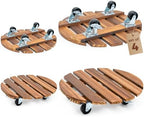 Bamworld Plant Caddy 12 Inch with Locking Wheels 4 Pack by Bamworld