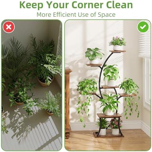 Indoor Plant Stand with Grow Light, 7 Tier 44" Plant Shelf - Image 5