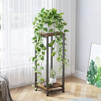 2-Tier Tall Plant Stand Indoor, Small Square Side Table for Home - Image 4
