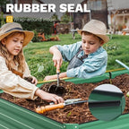 DWVO 12 x 4 x 1 FT Raised Garden Bed Kit, Outdoor Galvanized Flower Bed with Safety Rubber and Gloves, Large Metal Planter Box for Vegetables, Flowers, Herbs, Fruits, Green - Image 4