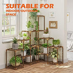 Bamworld Plant Stand Indoor Corner Plant Shelf Outdoor Flower Shelves Wooden Plant Stands Garden Wood Plant Holder Rack for Living Room Corner Lawn Window 03B - Image 5
