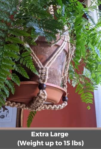 Macrame Plant Hanger Set (Large Macrame Plant Hanger + 2 Pack Hanging Plant Shelf) - Image 3