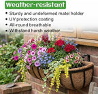 GameXcel 24 Inch Over Railing Planter 4 Pack - Window Box or Wall Mounted Flower Box with Coco Liner and Adjustable Hooks - Metal Deck Balcony Planter with Expansion Screws for Deck Fence Porch - Image 7