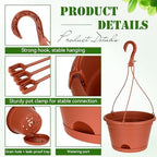 Roshtia 10 Pcs 10 Inch Hanging Baskets for Plants, Brown - Image 3
