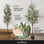 CAPHAUS 6FT Artificial Olive Tree Potted, UV Resistant Indoor Faux Plant - Realistic for Living Room, Office Decor, Housewarming Gift (72 Inch) - Image 7