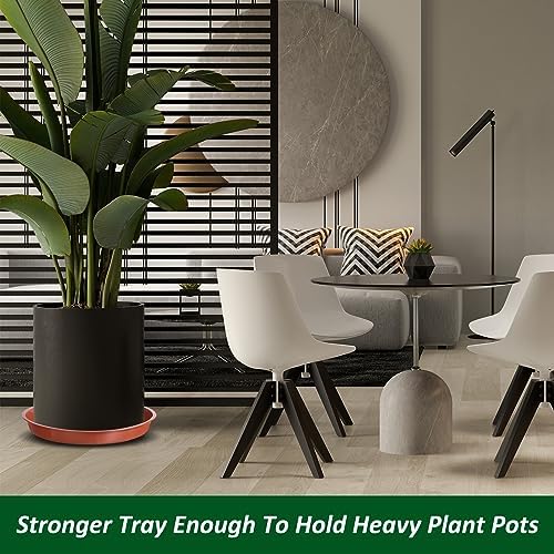 PATIKIL 4 Pack Large Plastic Plant Saucer, 22 Inch Plant Tray for Pots Round Plant Dish Plant Drip Trays Water Tray for Indoors Outdoors Garden, Red - Image 6