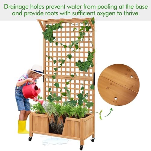 Yaheetech Planter Box with Trellis Raised Garden Bed for Climbing Plants - Image 5