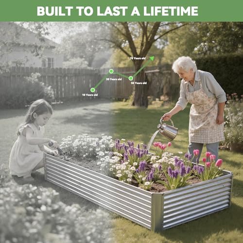 3 Pack 6x3FT Raised Beds for Gardening, Corrugated Galvanized Steel Raised Garden Bed, Outdoor Metal Above Ground Garden Bed for Vegetables and Flowers(Rectangular) - Image 7