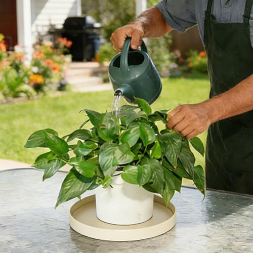 1 Pack 16 inch Plant Saucer Drip Tray, Heavy Sturdy Plastic Planter Flower Pot Drainage Tray Plate Saucers for Indoor Outdoor Garden, Plant Water Drip Trays for pots Base (16", Beige) - Image 4