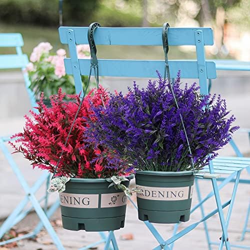RECUTMS Artificial Fake Outdoor Plants Flowers for Spring Decoration Purple - Image 6