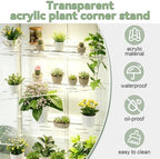3 Pcs Clear Acrylic Plant Corner Shelves, 8mm Thick Load Bearing Acrylic Shelves Fit Milsbo Tall Greenhouse Cabinet, Ventilated Replacement Display Trays for Potted Seedlings A - Image 2