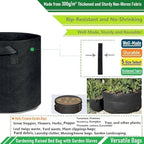 100 Gallon Big Raised Garden Bed Bag (40x20 inch) Large Plant Grow Bag for Tomato,Potato Planter,Herbs Veggies Planter,Flower Bed,Plant Container,Yard Waste,Lawn Debris,Leaf Bag with Gardening Gloves - Image 5